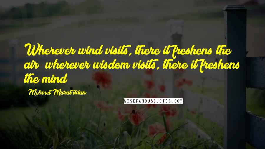 Mehmet Murat Ildan Quotes: Wherever wind visits, there it freshens the air; wherever wisdom visits, there it freshens the mind!