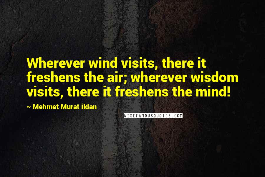 Mehmet Murat Ildan Quotes: Wherever wind visits, there it freshens the air; wherever wisdom visits, there it freshens the mind!