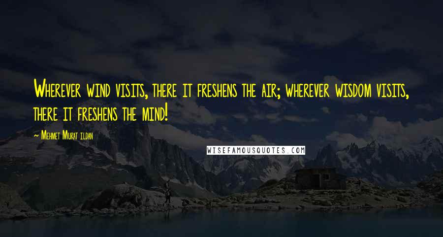 Mehmet Murat Ildan Quotes: Wherever wind visits, there it freshens the air; wherever wisdom visits, there it freshens the mind!