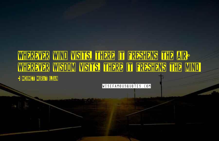 Mehmet Murat Ildan Quotes: Wherever wind visits, there it freshens the air; wherever wisdom visits, there it freshens the mind!