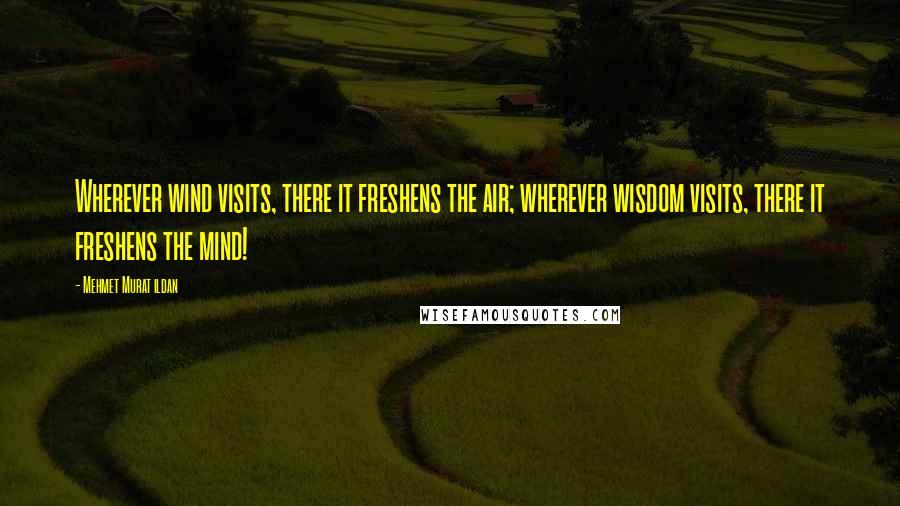 Mehmet Murat Ildan Quotes: Wherever wind visits, there it freshens the air; wherever wisdom visits, there it freshens the mind!