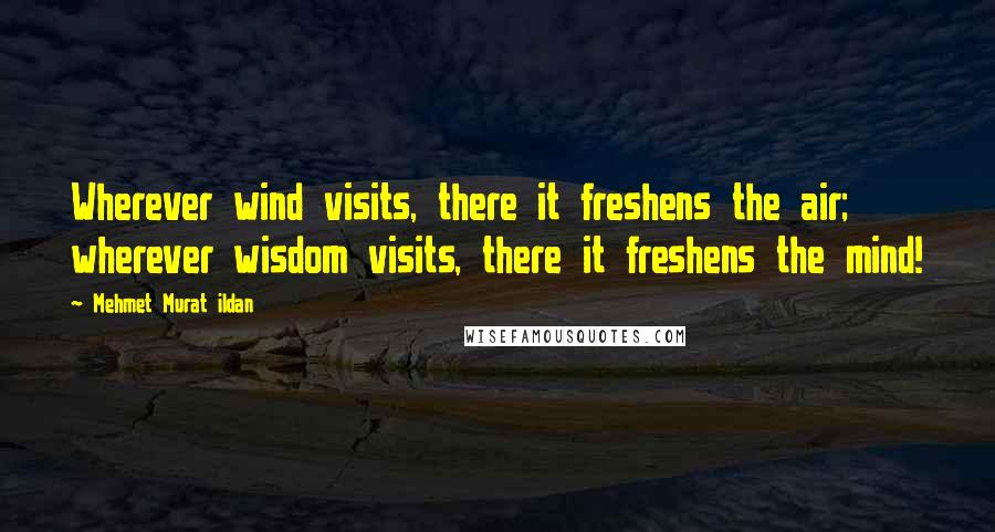 Mehmet Murat Ildan Quotes: Wherever wind visits, there it freshens the air; wherever wisdom visits, there it freshens the mind!