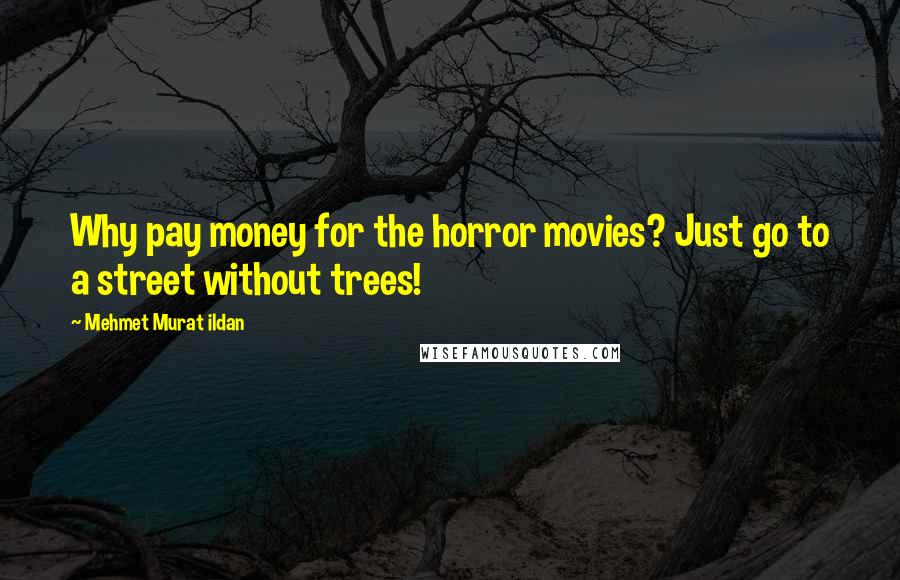 Mehmet Murat Ildan Quotes: Why pay money for the horror movies? Just go to a street without trees!