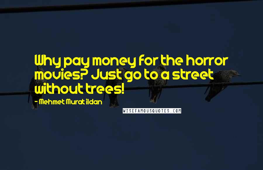 Mehmet Murat Ildan Quotes: Why pay money for the horror movies? Just go to a street without trees!