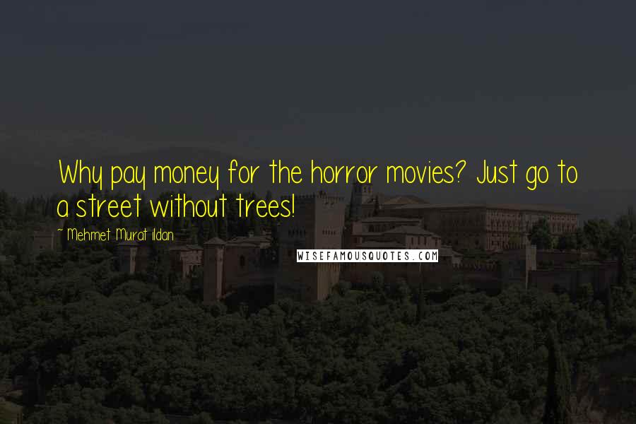 Mehmet Murat Ildan Quotes: Why pay money for the horror movies? Just go to a street without trees!