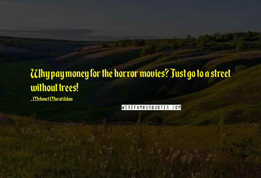 Mehmet Murat Ildan Quotes: Why pay money for the horror movies? Just go to a street without trees!