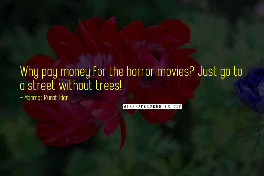 Mehmet Murat Ildan Quotes: Why pay money for the horror movies? Just go to a street without trees!