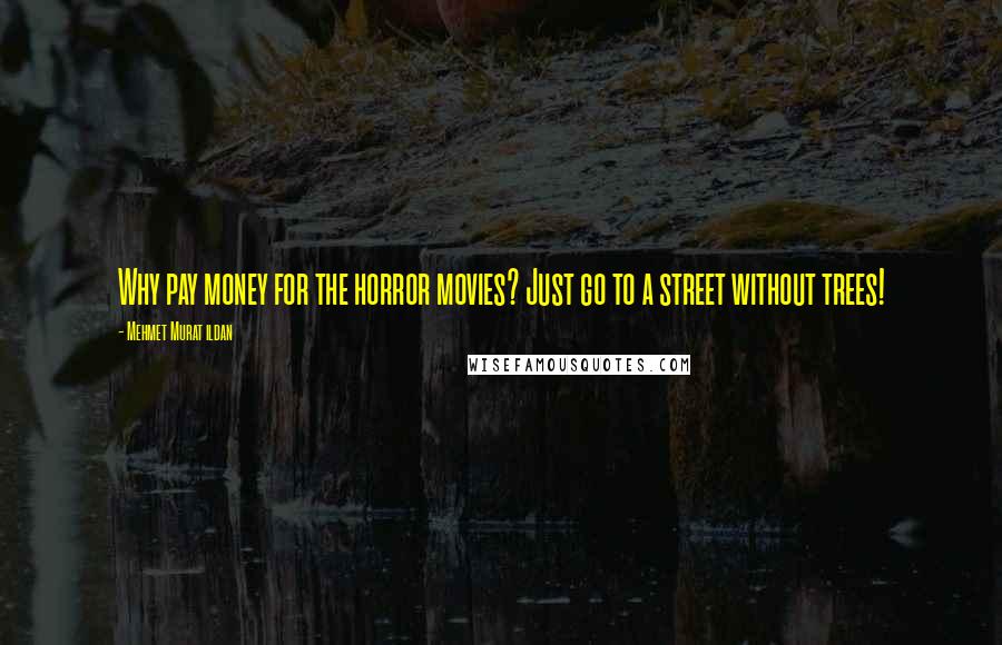 Mehmet Murat Ildan Quotes: Why pay money for the horror movies? Just go to a street without trees!