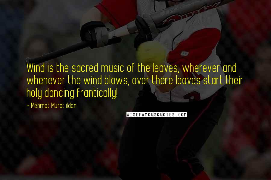 Mehmet Murat Ildan Quotes: Wind is the sacred music of the leaves; wherever and whenever the wind blows, over there leaves start their holy dancing frantically!