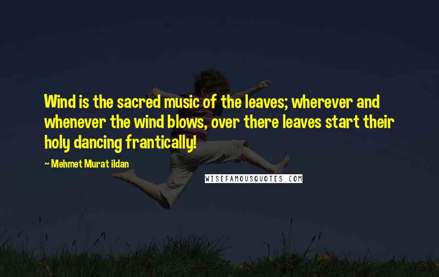 Mehmet Murat Ildan Quotes: Wind is the sacred music of the leaves; wherever and whenever the wind blows, over there leaves start their holy dancing frantically!