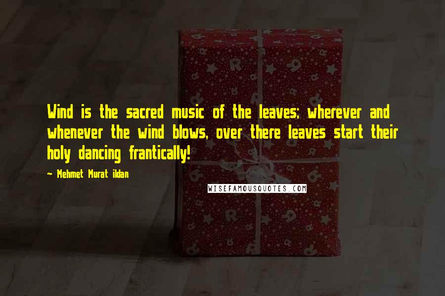 Mehmet Murat Ildan Quotes: Wind is the sacred music of the leaves; wherever and whenever the wind blows, over there leaves start their holy dancing frantically!