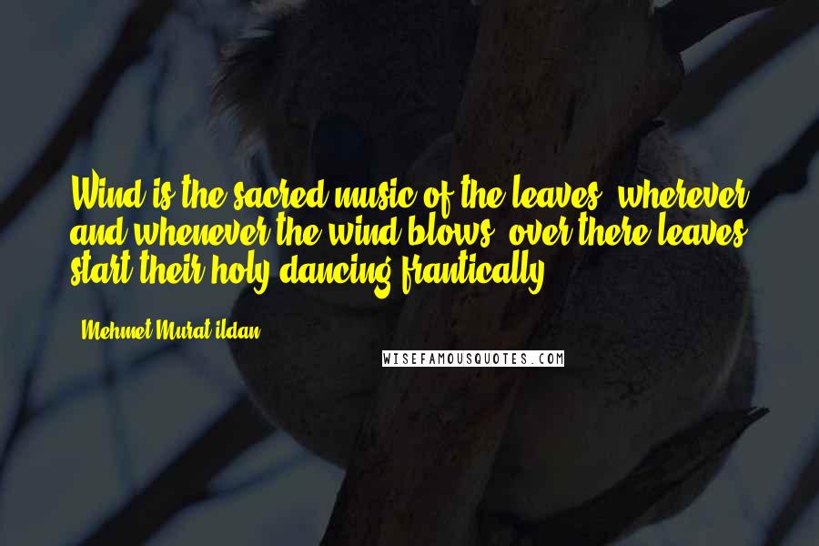 Mehmet Murat Ildan Quotes: Wind is the sacred music of the leaves; wherever and whenever the wind blows, over there leaves start their holy dancing frantically!