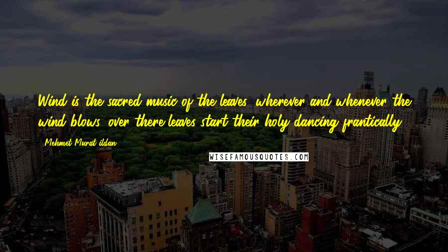 Mehmet Murat Ildan Quotes: Wind is the sacred music of the leaves; wherever and whenever the wind blows, over there leaves start their holy dancing frantically!