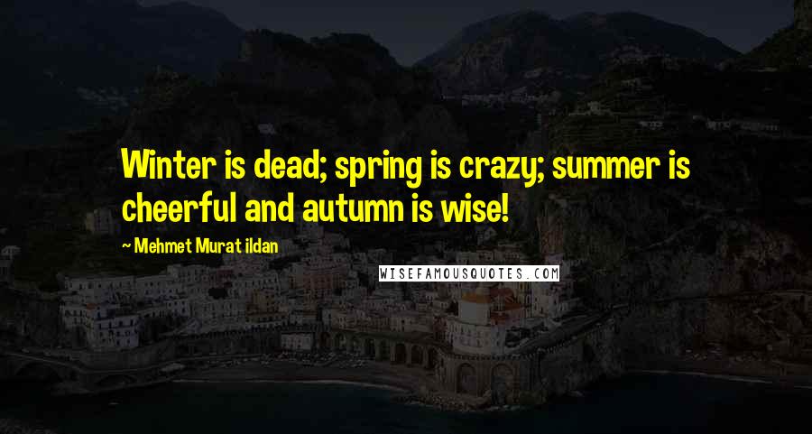 Mehmet Murat Ildan Quotes: Winter is dead; spring is crazy; summer is cheerful and autumn is wise!