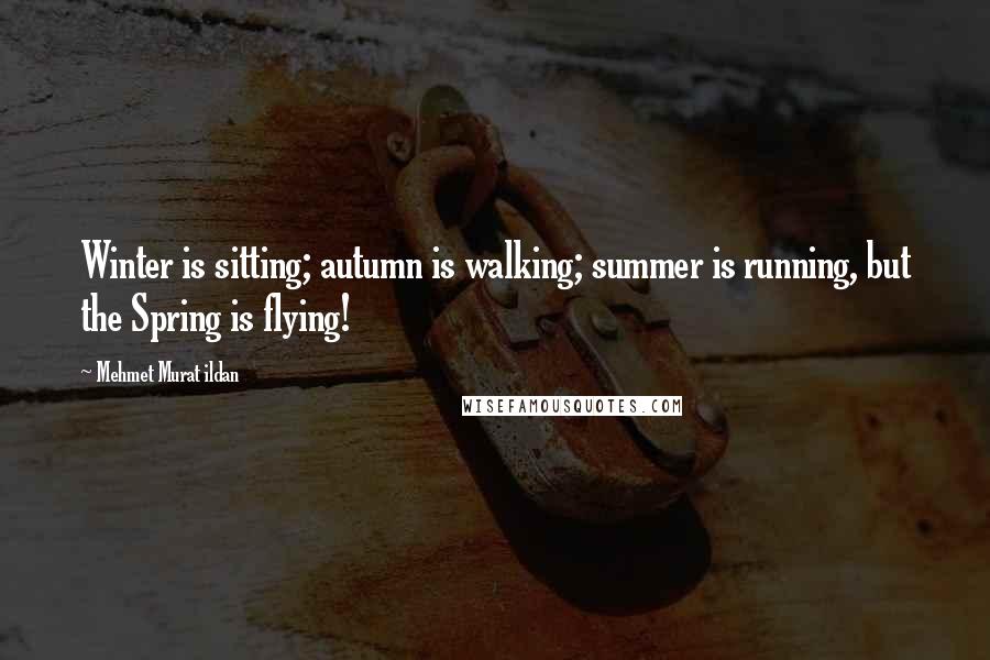 Mehmet Murat Ildan Quotes: Winter is sitting; autumn is walking; summer is running, but the Spring is flying!