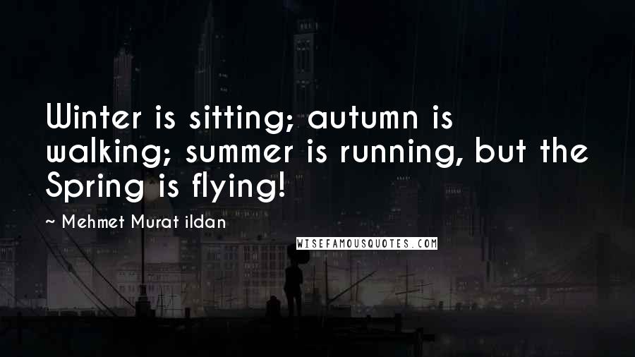 Mehmet Murat Ildan Quotes: Winter is sitting; autumn is walking; summer is running, but the Spring is flying!