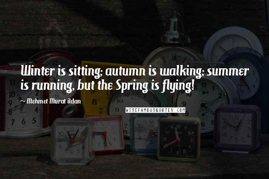 Mehmet Murat Ildan Quotes: Winter is sitting; autumn is walking; summer is running, but the Spring is flying!