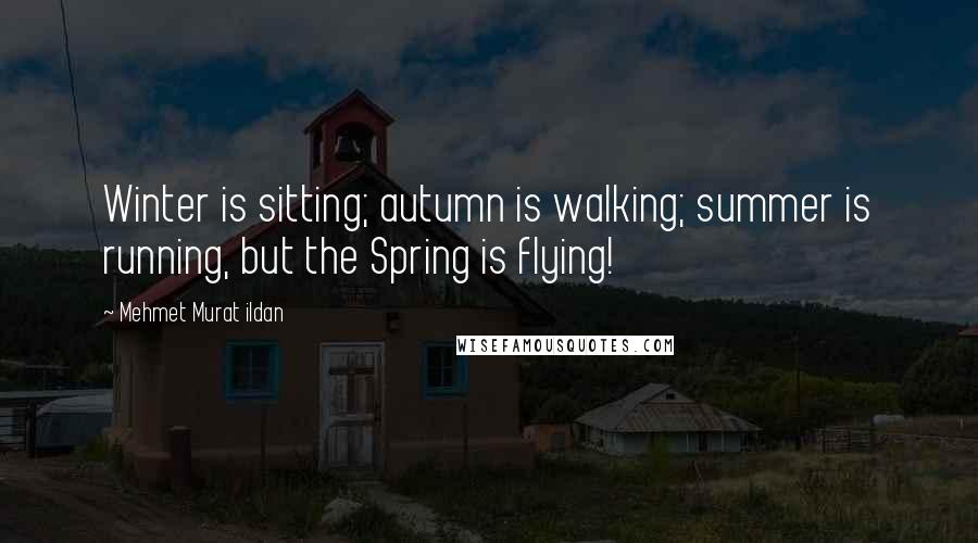 Mehmet Murat Ildan Quotes: Winter is sitting; autumn is walking; summer is running, but the Spring is flying!