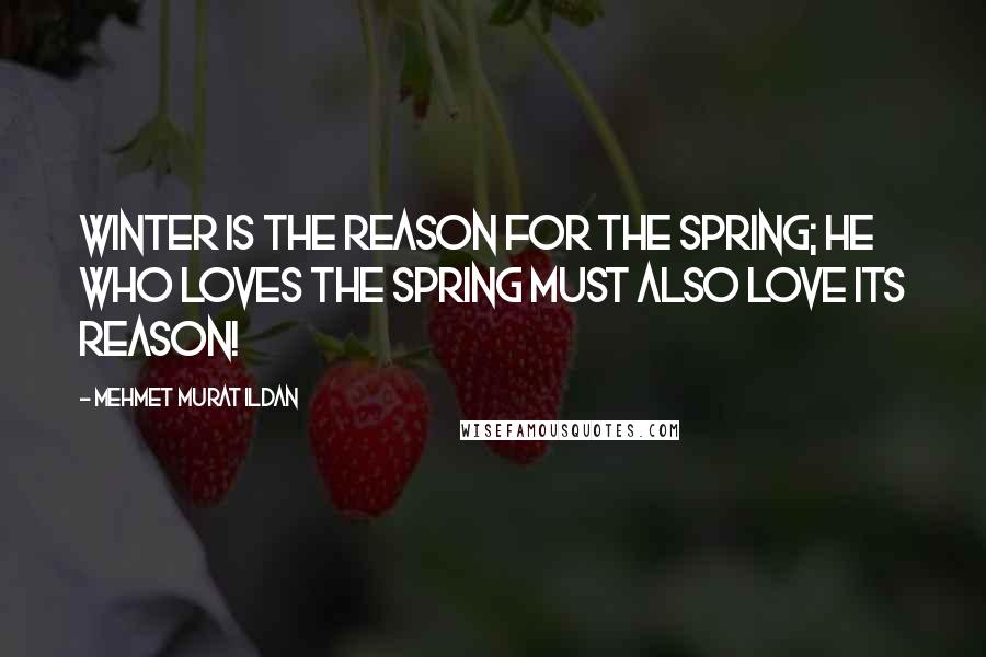 Mehmet Murat Ildan Quotes: Winter is the reason for the spring; he who loves the spring must also love its reason!