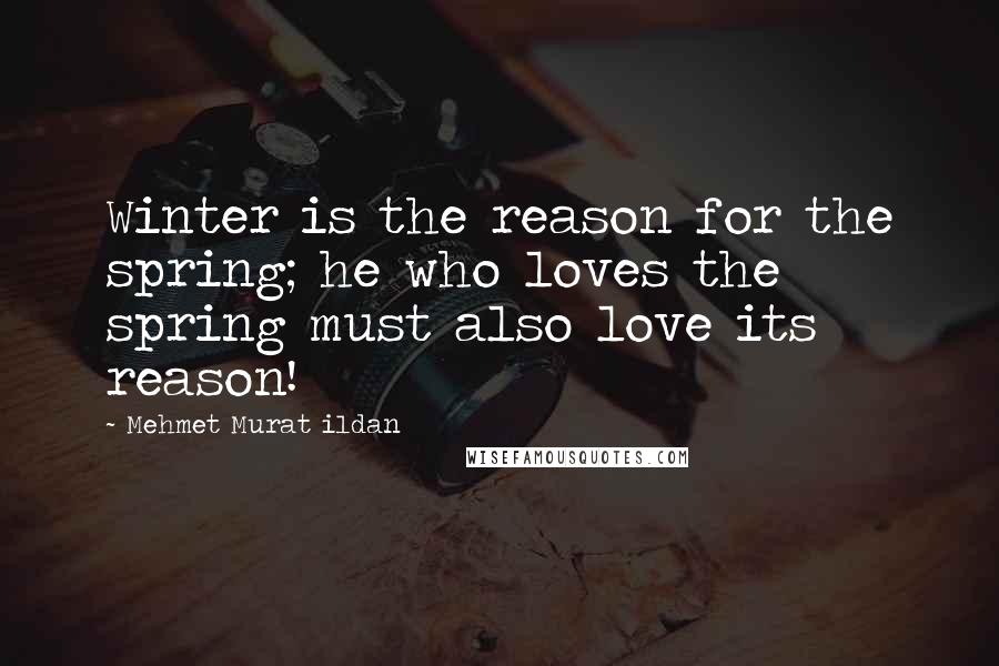 Mehmet Murat Ildan Quotes: Winter is the reason for the spring; he who loves the spring must also love its reason!