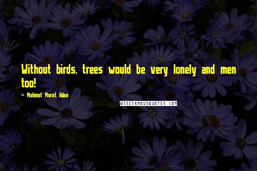 Mehmet Murat Ildan Quotes: Without birds, trees would be very lonely and men too!