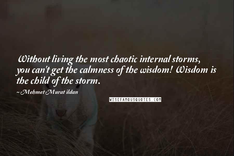 Mehmet Murat Ildan Quotes: Without living the most chaotic internal storms, you can't get the calmness of the wisdom! Wisdom is the child of the storm.