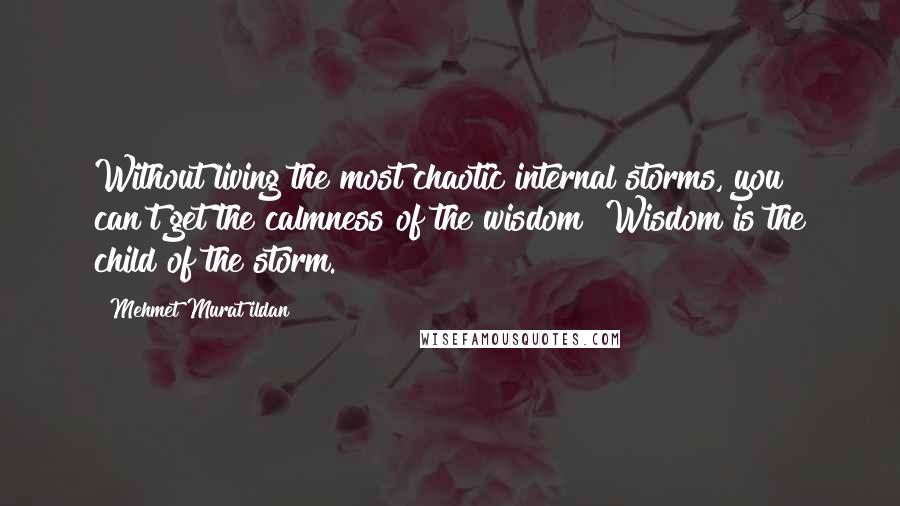 Mehmet Murat Ildan Quotes: Without living the most chaotic internal storms, you can't get the calmness of the wisdom! Wisdom is the child of the storm.