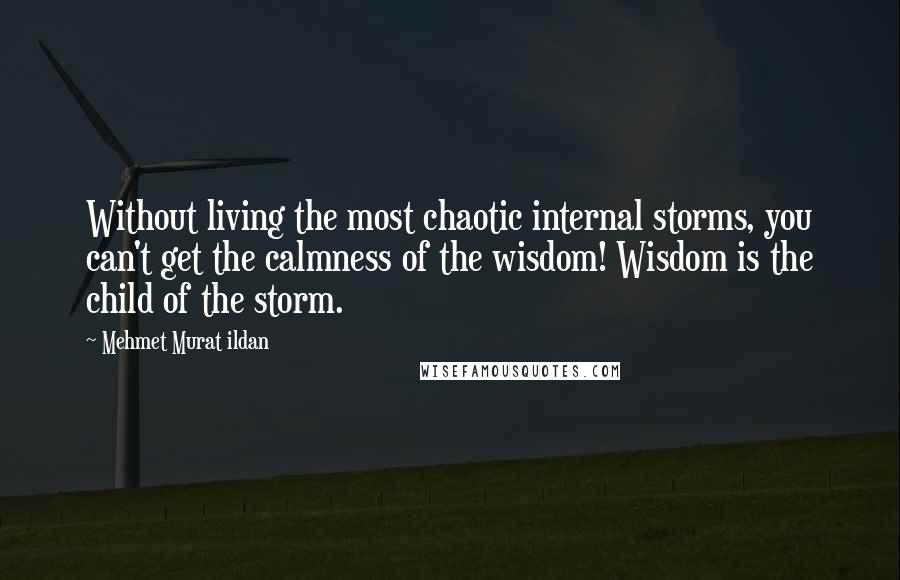 Mehmet Murat Ildan Quotes: Without living the most chaotic internal storms, you can't get the calmness of the wisdom! Wisdom is the child of the storm.