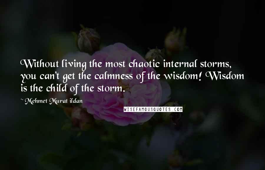 Mehmet Murat Ildan Quotes: Without living the most chaotic internal storms, you can't get the calmness of the wisdom! Wisdom is the child of the storm.