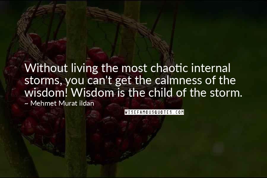 Mehmet Murat Ildan Quotes: Without living the most chaotic internal storms, you can't get the calmness of the wisdom! Wisdom is the child of the storm.