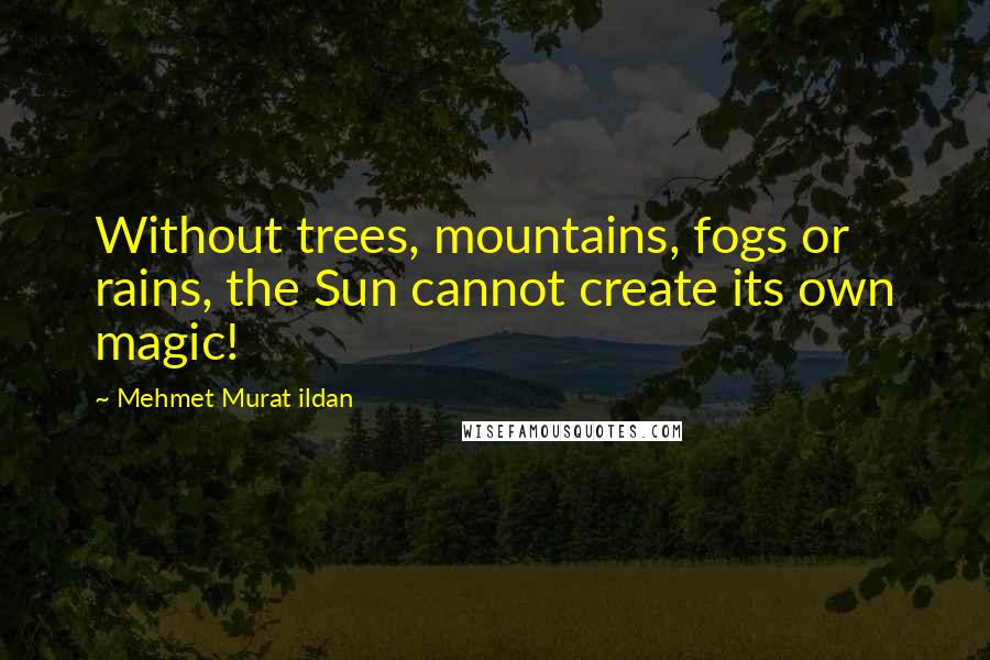 Mehmet Murat Ildan Quotes: Without trees, mountains, fogs or rains, the Sun cannot create its own magic!