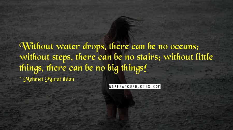 Mehmet Murat Ildan Quotes: Without water drops, there can be no oceans; without steps, there can be no stairs; without little things, there can be no big things!