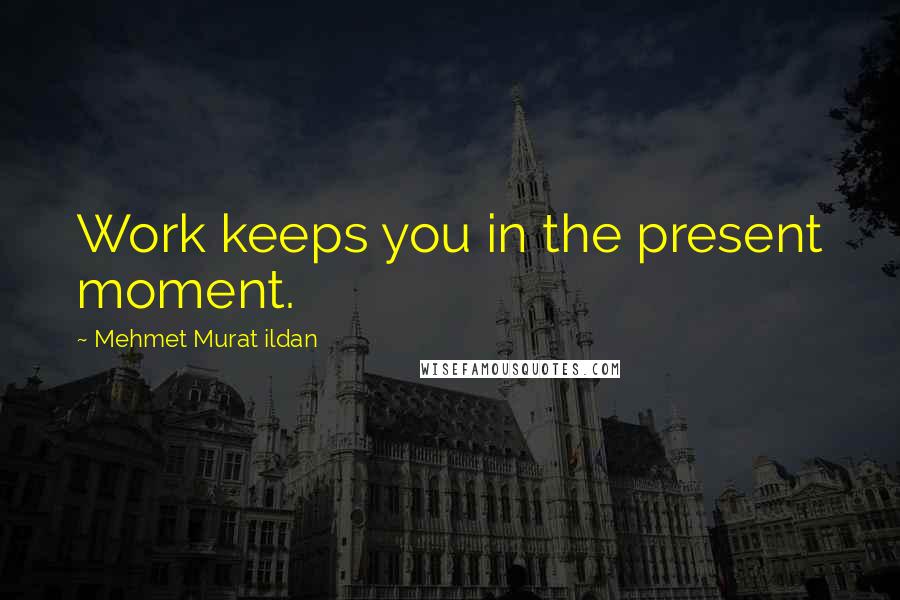 Mehmet Murat Ildan Quotes: Work keeps you in the present moment.