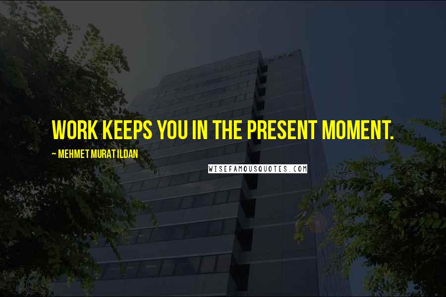 Mehmet Murat Ildan Quotes: Work keeps you in the present moment.