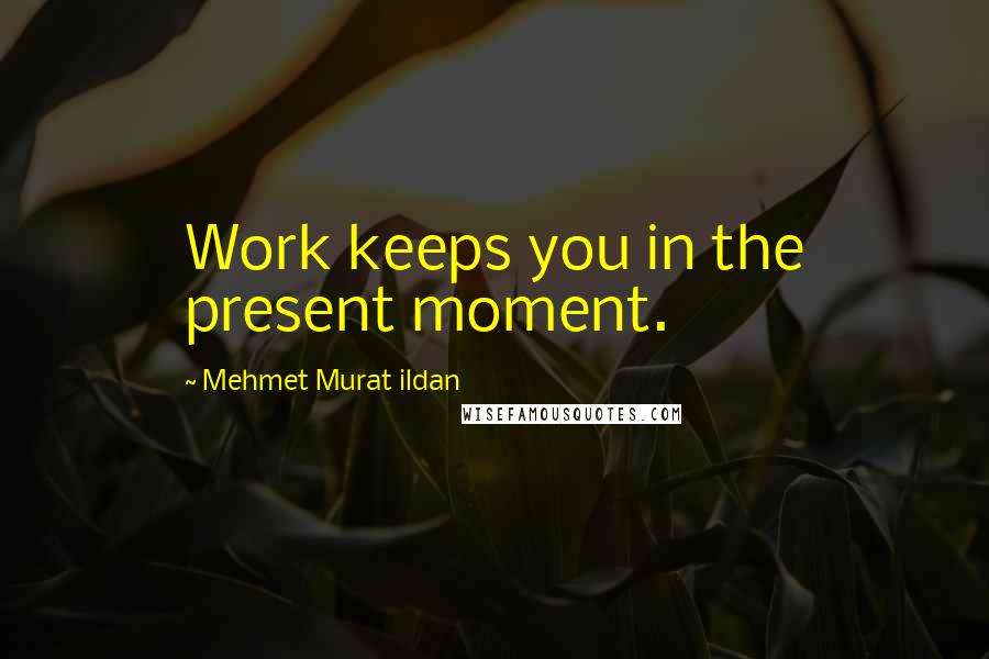 Mehmet Murat Ildan Quotes: Work keeps you in the present moment.