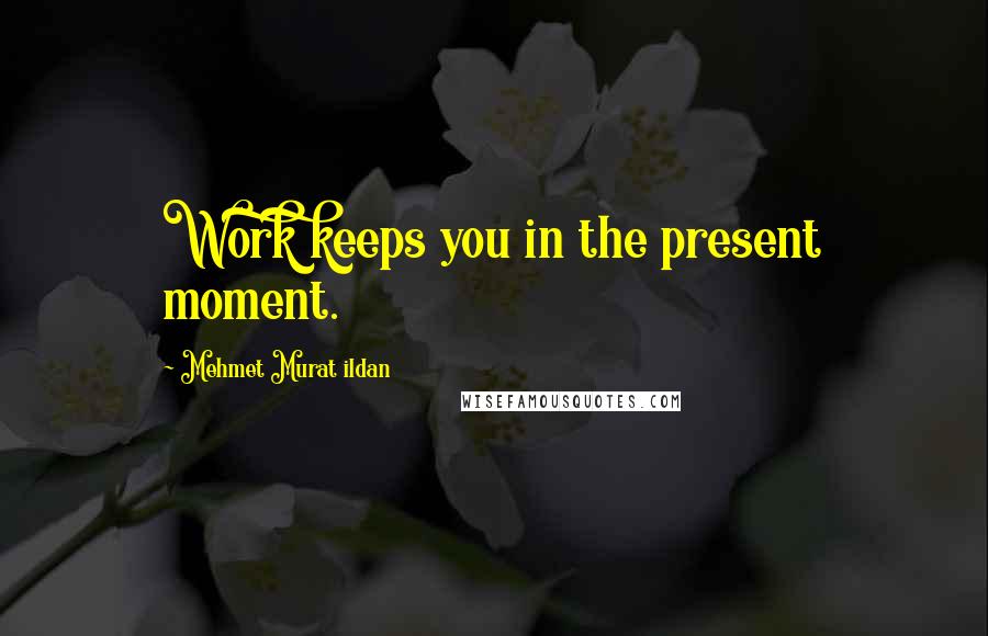 Mehmet Murat Ildan Quotes: Work keeps you in the present moment.