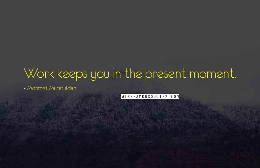 Mehmet Murat Ildan Quotes: Work keeps you in the present moment.