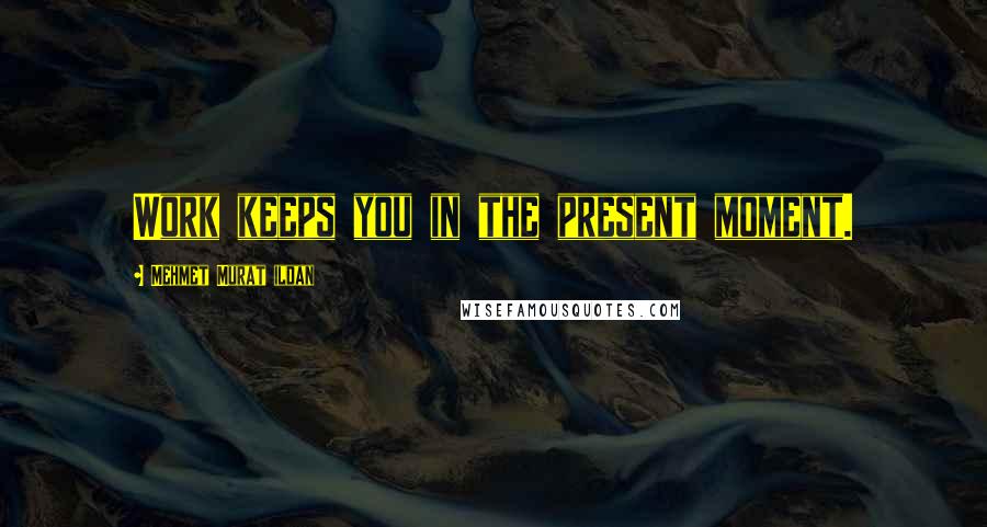 Mehmet Murat Ildan Quotes: Work keeps you in the present moment.