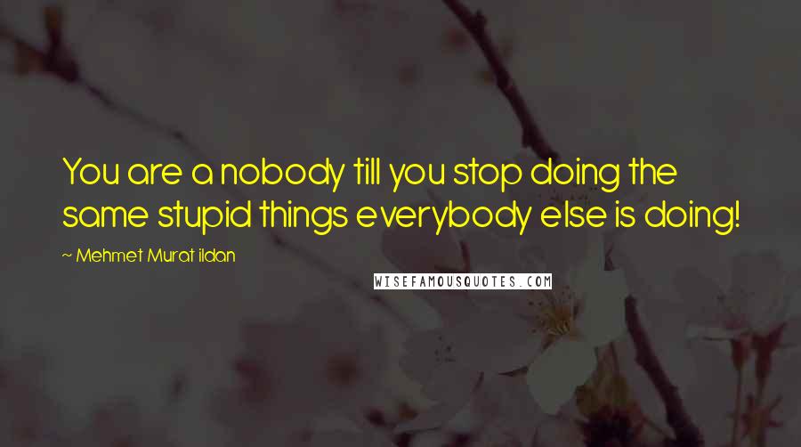 Mehmet Murat Ildan Quotes: You are a nobody till you stop doing the same stupid things everybody else is doing!