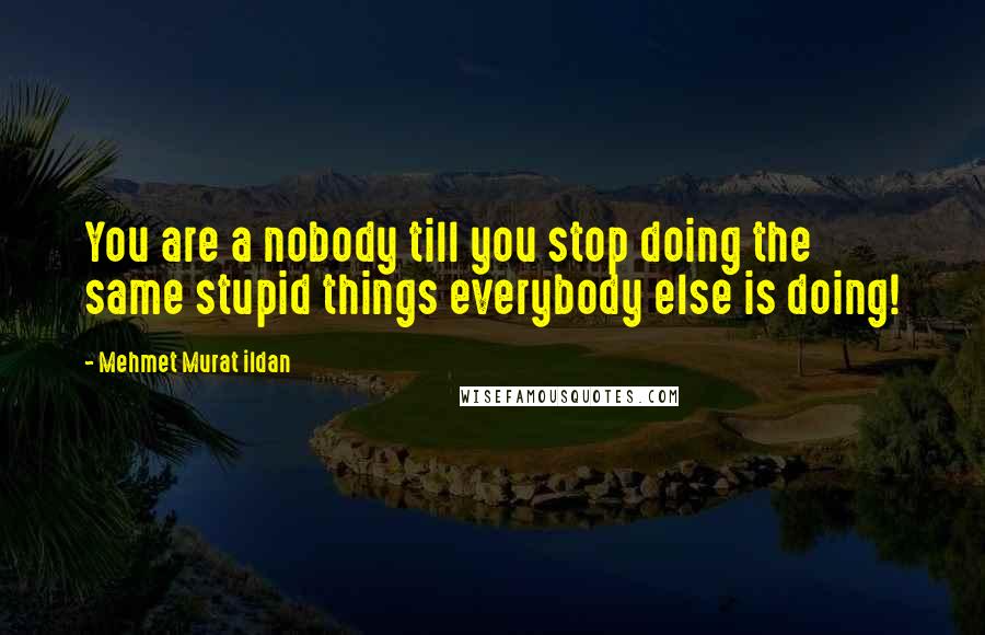 Mehmet Murat Ildan Quotes: You are a nobody till you stop doing the same stupid things everybody else is doing!
