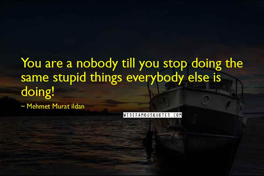 Mehmet Murat Ildan Quotes: You are a nobody till you stop doing the same stupid things everybody else is doing!