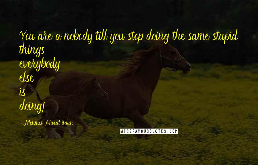 Mehmet Murat Ildan Quotes: You are a nobody till you stop doing the same stupid things everybody else is doing!