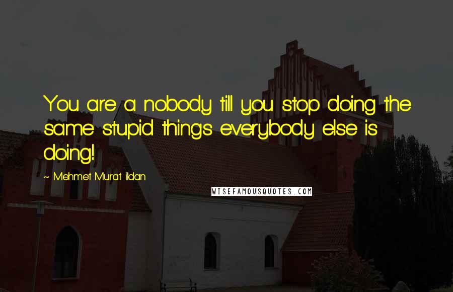 Mehmet Murat Ildan Quotes: You are a nobody till you stop doing the same stupid things everybody else is doing!