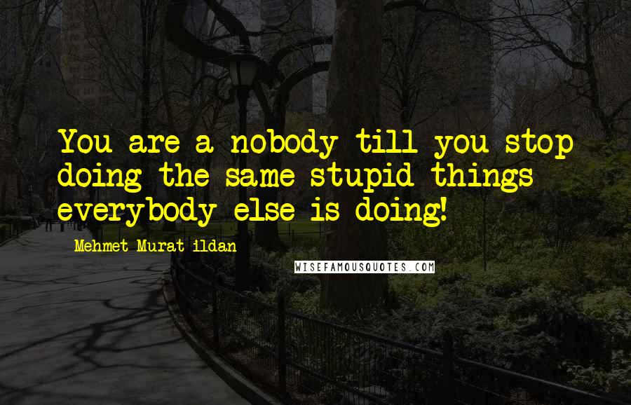 Mehmet Murat Ildan Quotes: You are a nobody till you stop doing the same stupid things everybody else is doing!