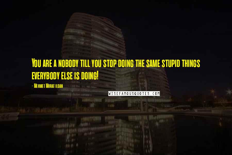 Mehmet Murat Ildan Quotes: You are a nobody till you stop doing the same stupid things everybody else is doing!