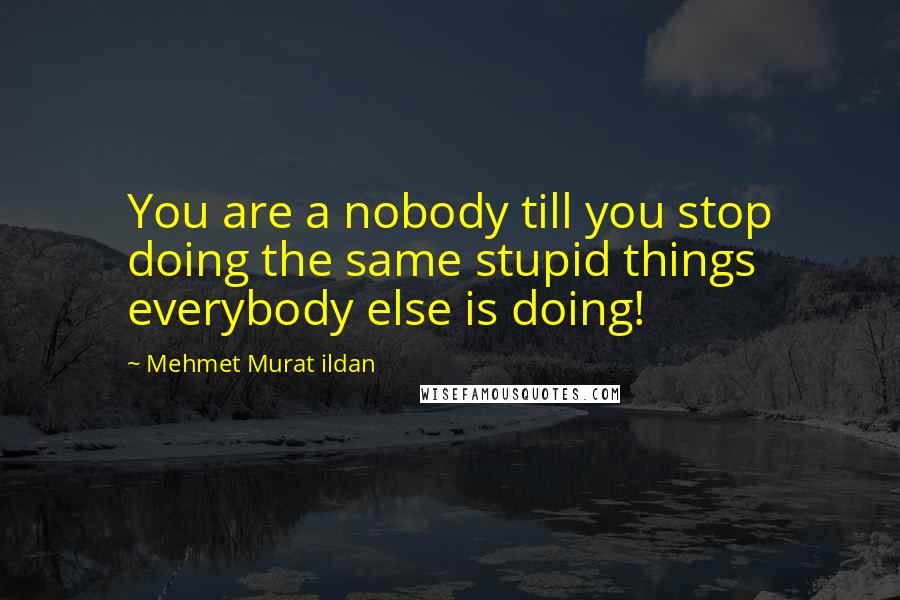 Mehmet Murat Ildan Quotes: You are a nobody till you stop doing the same stupid things everybody else is doing!