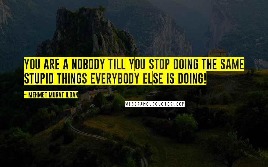 Mehmet Murat Ildan Quotes: You are a nobody till you stop doing the same stupid things everybody else is doing!