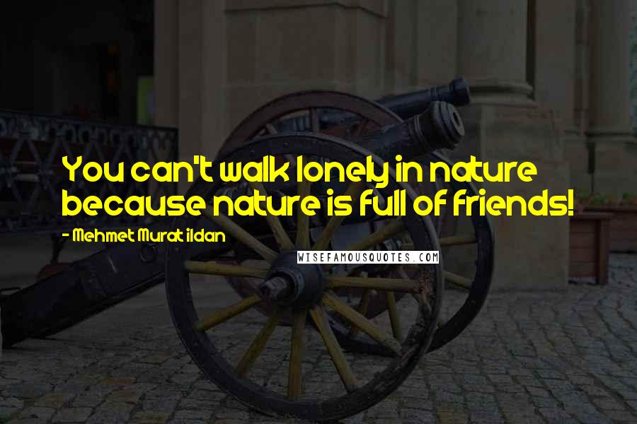 Mehmet Murat Ildan Quotes: You can't walk lonely in nature because nature is full of friends!