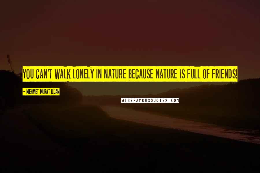 Mehmet Murat Ildan Quotes: You can't walk lonely in nature because nature is full of friends!