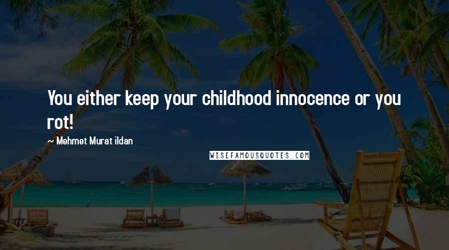 Mehmet Murat Ildan Quotes: You either keep your childhood innocence or you rot!